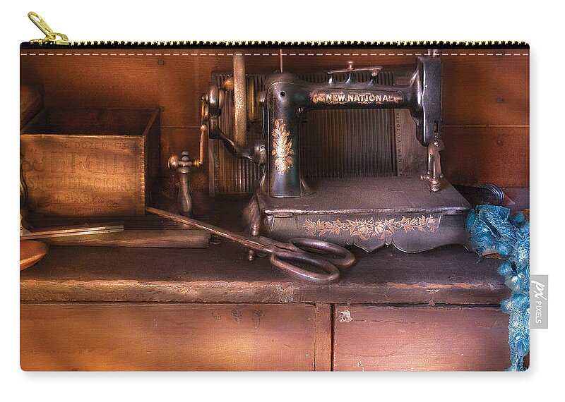 Savad Zip Pouch featuring the photograph Sewing - New National Sewing Machine by Mike Savad