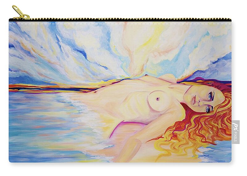 Sex On The Beach Zip Pouch featuring the painting Sex on The Beach by Debi Starr