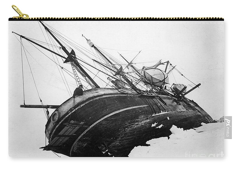 1915 Zip Pouch featuring the photograph Shackleton Expedition c1915 by Granger