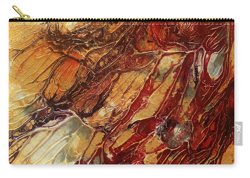 Abstract Zip Pouch featuring the painting Shades of Autumn by Valerie Travers
