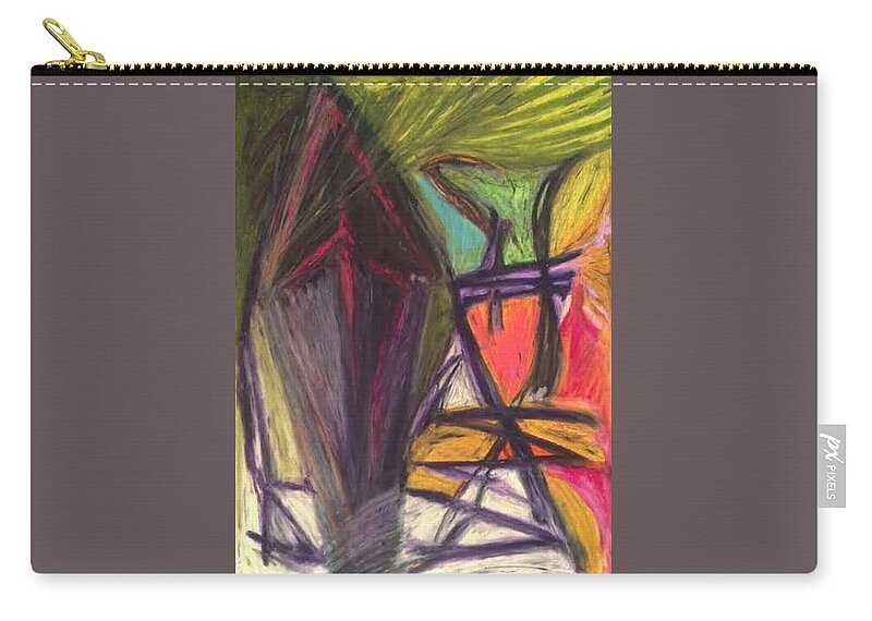 Shadow Art Zip Pouch featuring the pastel Shadow of Scarcity by Therese Legere