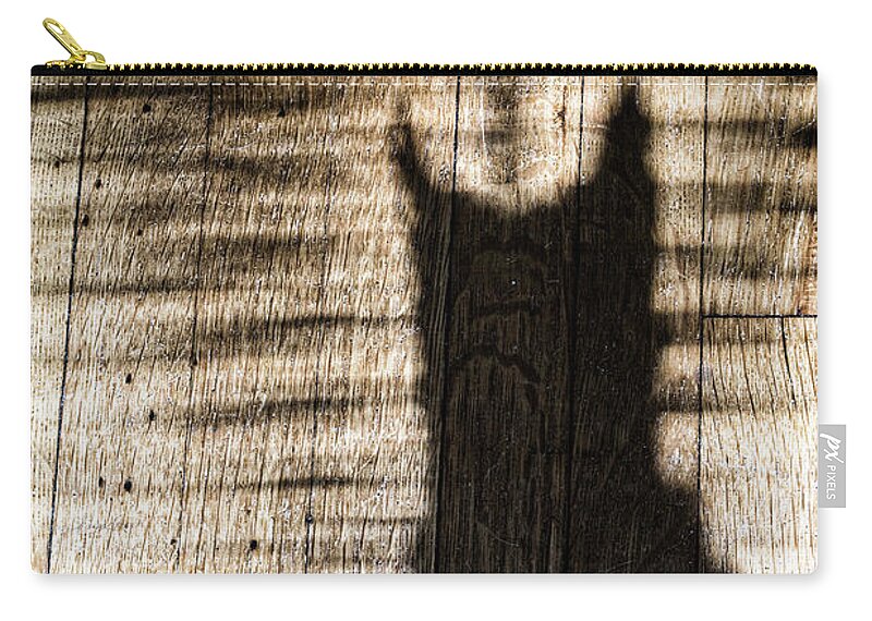 Jackie Moon Zip Pouch featuring the photograph Shadow Cat by Sharon Popek