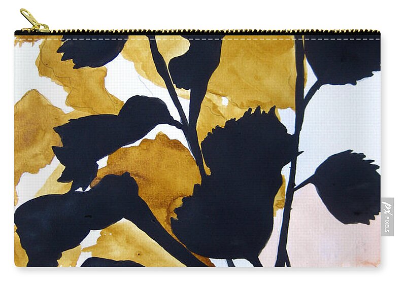 Shadow Zip Pouch featuring the painting Shadow Hibiscus by Lil Taylor