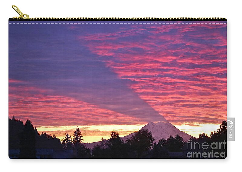 Photography Zip Pouch featuring the photograph Shadow of Mount Rainier by Sean Griffin