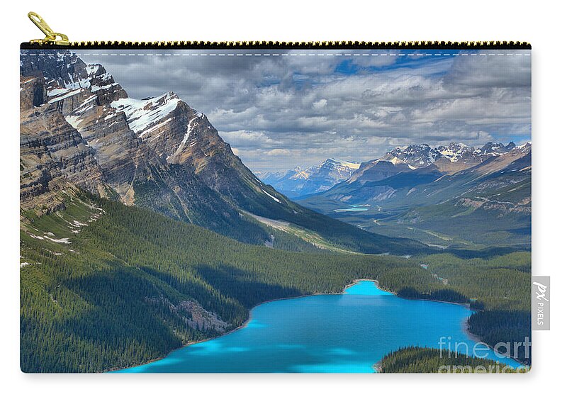 Peyto Lake Zip Pouch featuring the photograph Shadow Shades Of Peyto by Adam Jewell