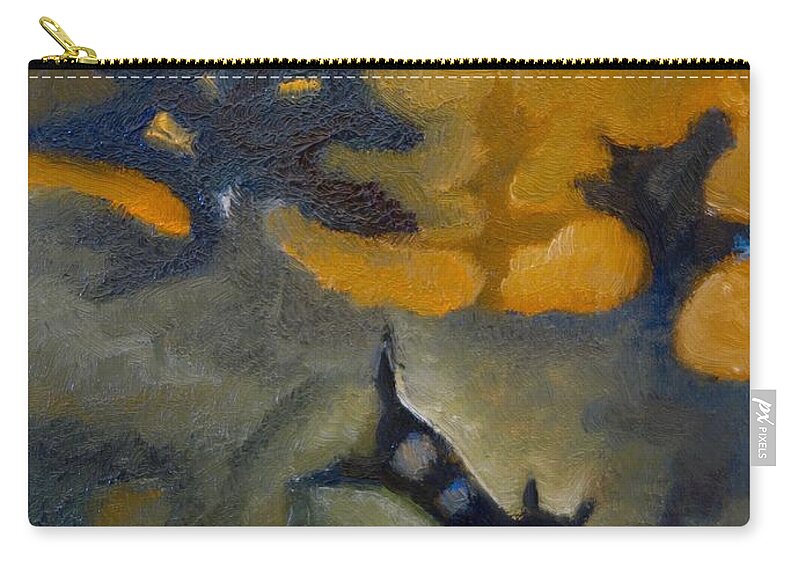 Oil Painting Zip Pouch featuring the painting Shadowbright, Hillylight by Suzy Norris