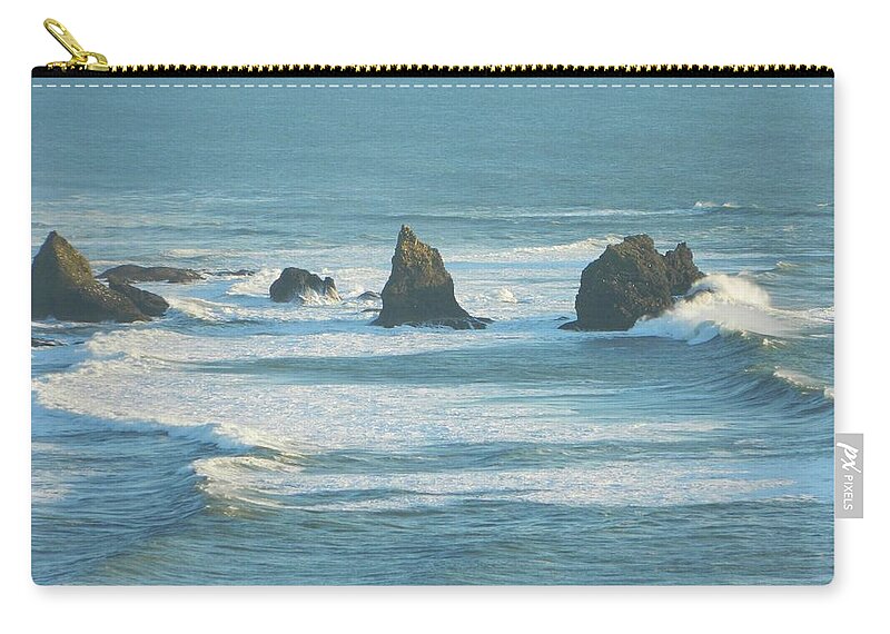 Oregon Zip Pouch featuring the photograph Shadowed Waves by Gallery Of Hope 