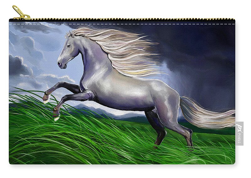 Horse Carry-all Pouch featuring the digital art Shadowfax by Norman Klein
