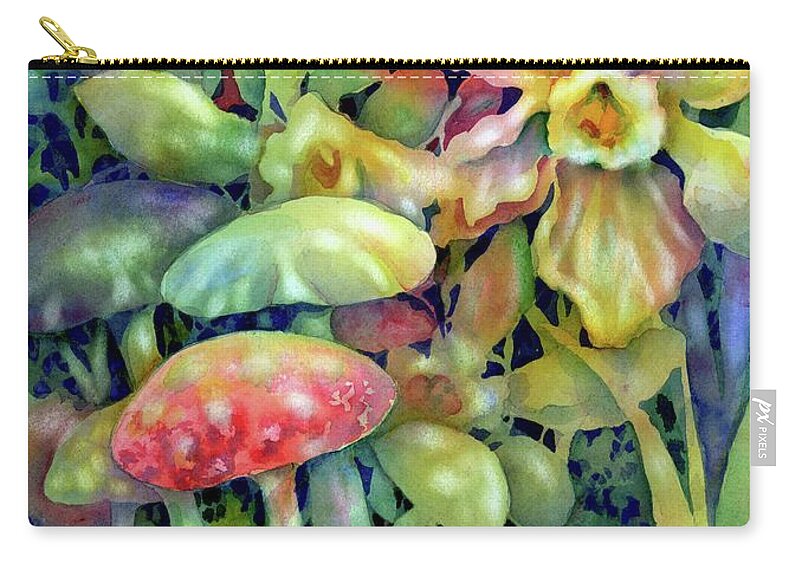Watercolor Zip Pouch featuring the painting Shadowland by Ann Nicholson