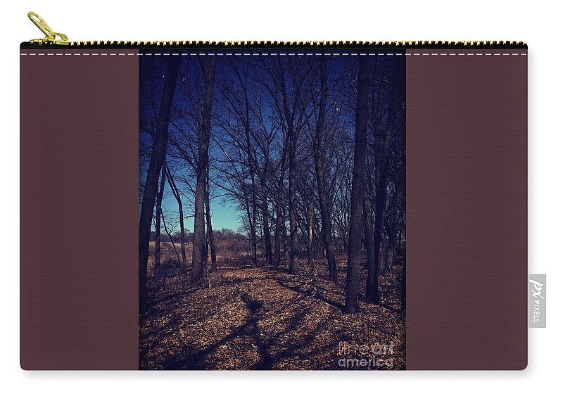 Midwest Zip Pouch featuring the photograph Shadows and Trees Landscape by Frank J Casella