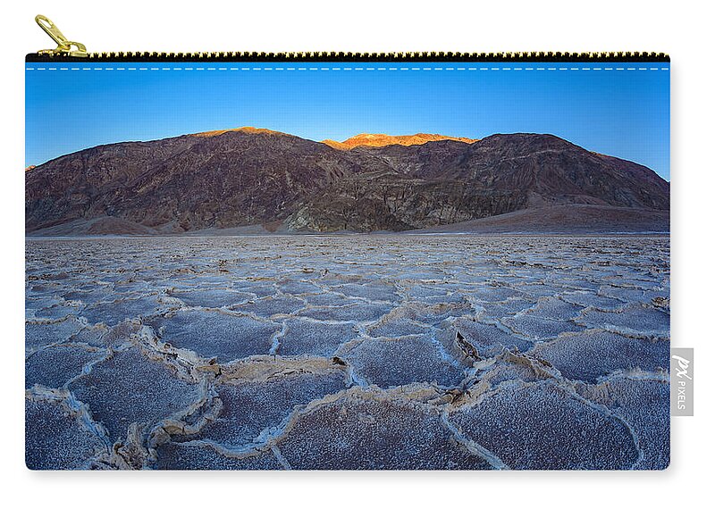 Badwater Carry-all Pouch featuring the photograph Shadows Fall Over Badwater by Mark Rogers