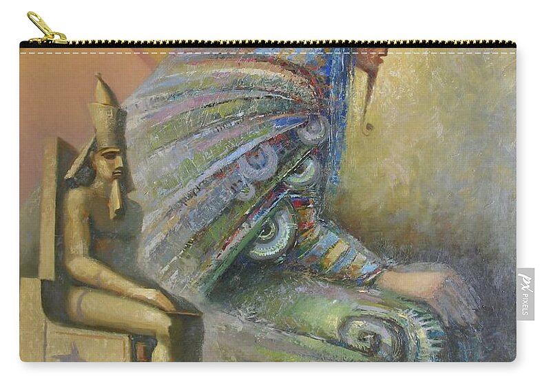 Egyptian God Carry-all Pouch featuring the painting Shadows by Valentina Kondrashova