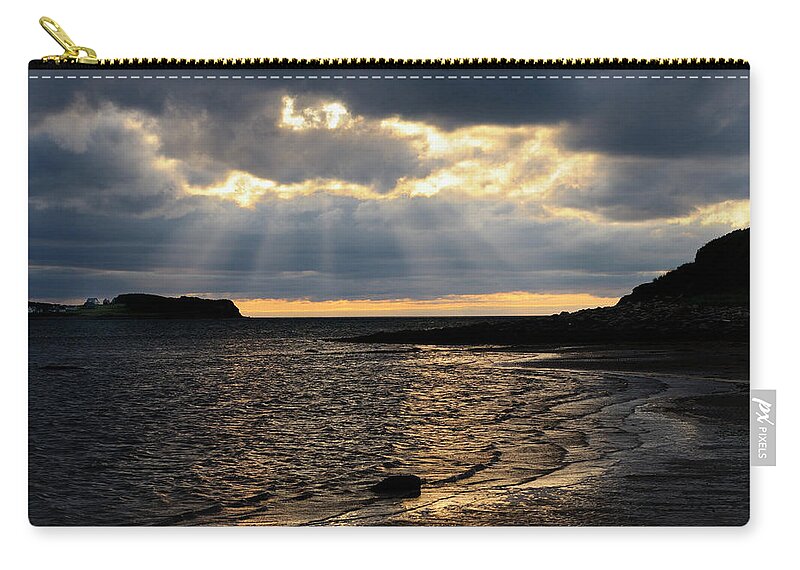 Gods Zip Pouch featuring the photograph Shafts of sunlight at Port Hood shores Cape Breton Island Nova S by Reimar Gaertner