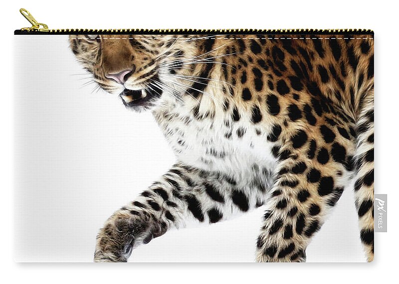 Leopard Zip Pouch featuring the photograph Shake on It by Steve McKinzie