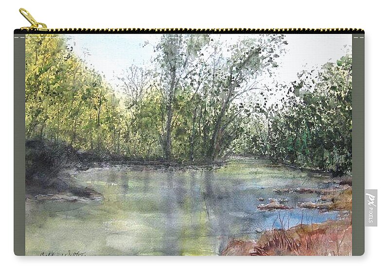  Zip Pouch featuring the painting Shallow Creek by Bobby Walters