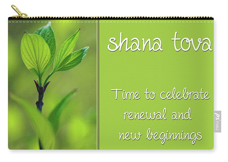 Shana Tova Zip Pouch featuring the photograph Shana Tova new beginnings card by Denise Beverly