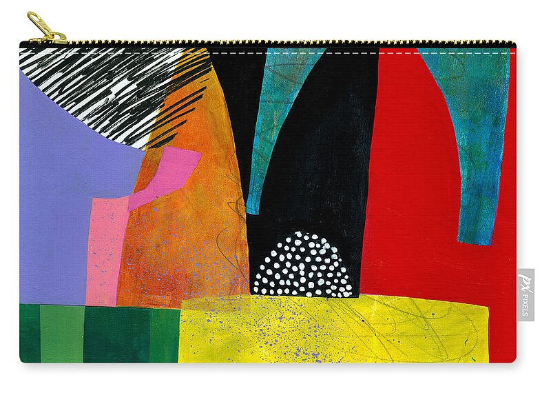 Jane Davies Zip Pouch featuring the painting Shapes 5 by Jane Davies
