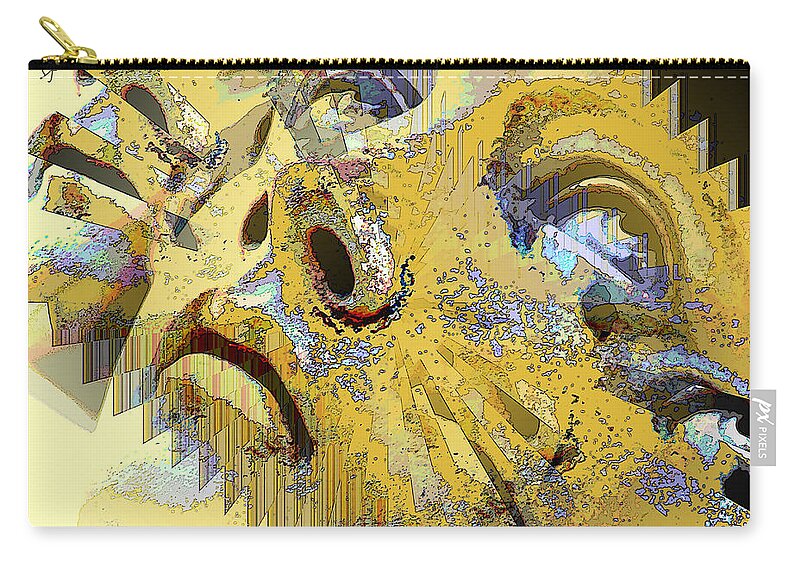 Emotional Zip Pouch featuring the mixed media Shattered Illusions by Shelli Fitzpatrick