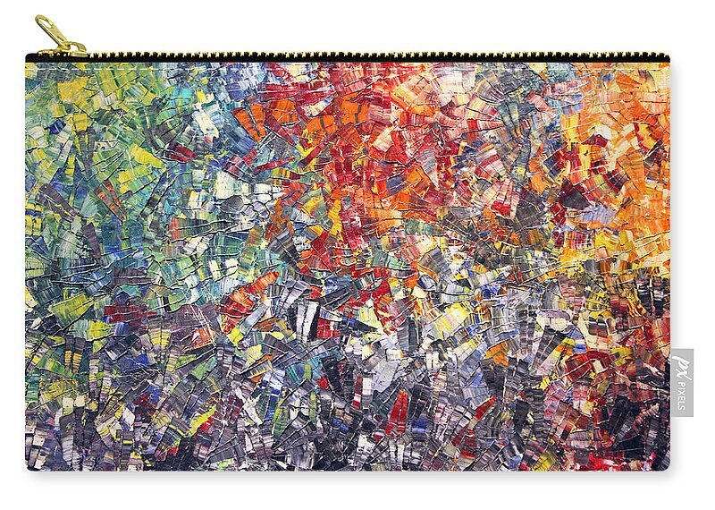 Abstract Zip Pouch featuring the painting Shattered by Munir Alawi