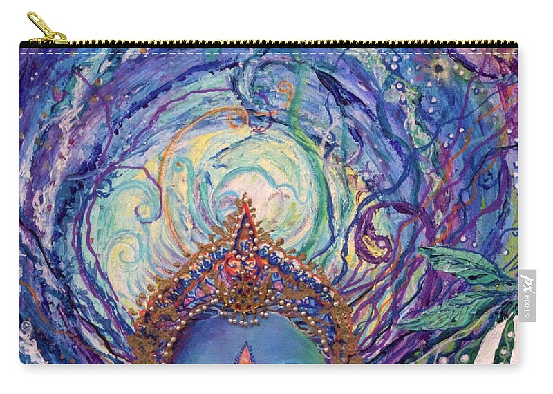 Mandala Carry-all Pouch featuring the painting She is Shakti by Sarabjit Singh