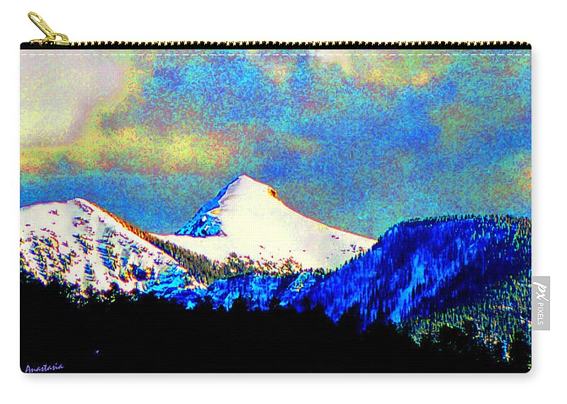 Mountain Zip Pouch featuring the photograph Sheep's Head Peak After April Snow by Anastasia Savage Ealy