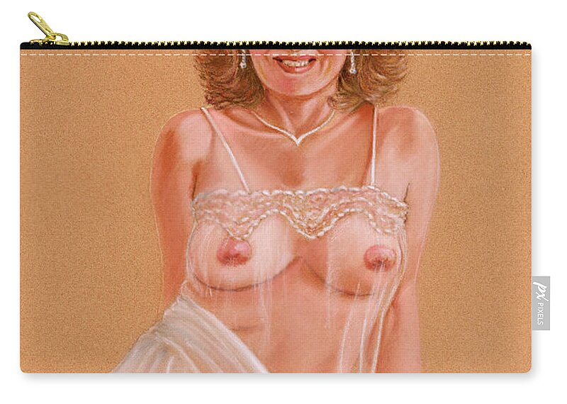 Erotic Zip Pouch featuring the painting Sheer Delight by Shelby