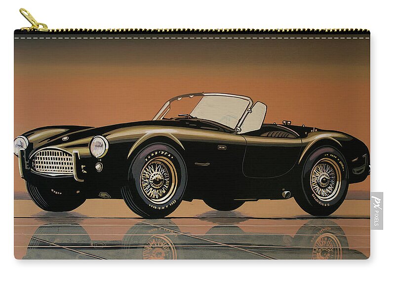 Shelby Cobra Zip Pouch featuring the painting Shelby Cobra 1962 Painting by Paul Meijering