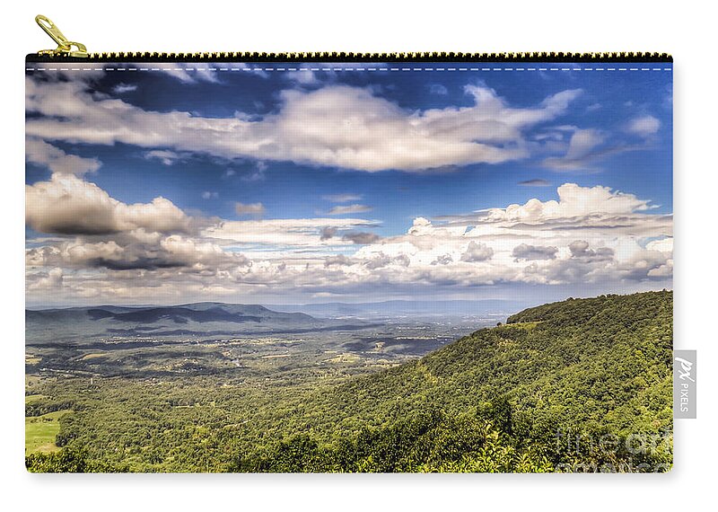Shenandoah National Park Zip Pouch featuring the photograph Shenandoah National Park - Sky and Clouds by Kerri Farley