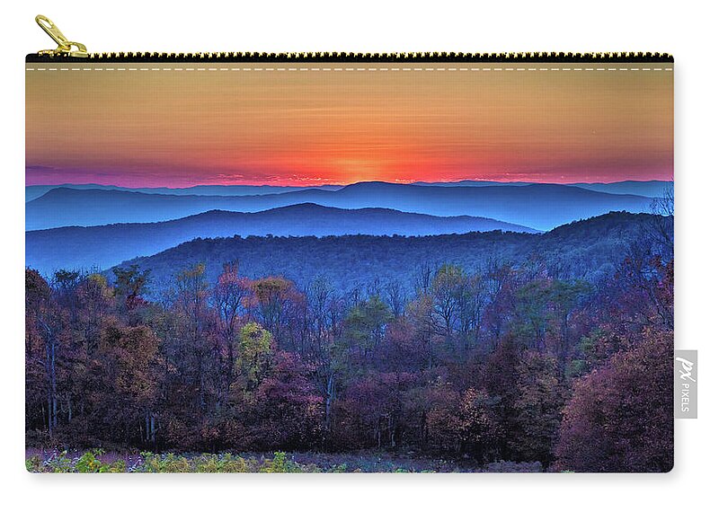 Autumn Zip Pouch featuring the photograph Shenandoah Valley Sunset by Louis Dallara