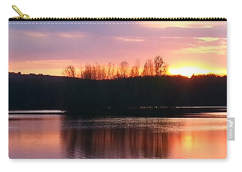 Sunset Zip Pouch featuring the photograph Sherbet Sunset by Dani McEvoy