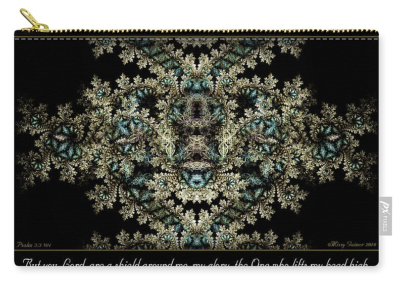 Fractals Zip Pouch featuring the digital art Shield Around Me by Missy Gainer