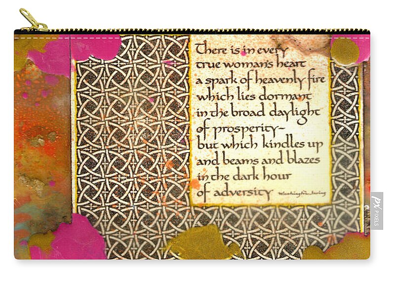Gretting Cards Zip Pouch featuring the mixed media SHINE even in Adversity by Angela L Walker