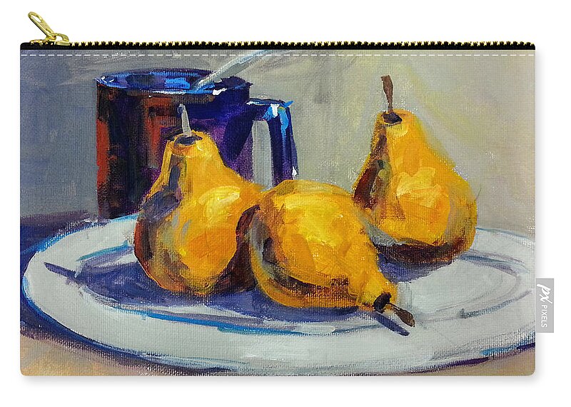  Zip Pouch featuring the painting Shiney Blue Mug by Jessica Anne Thomas