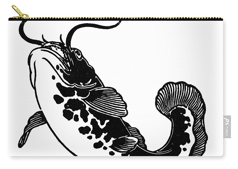 Animism Zip Pouch featuring the photograph Shinto: Giant Catfish by Granger