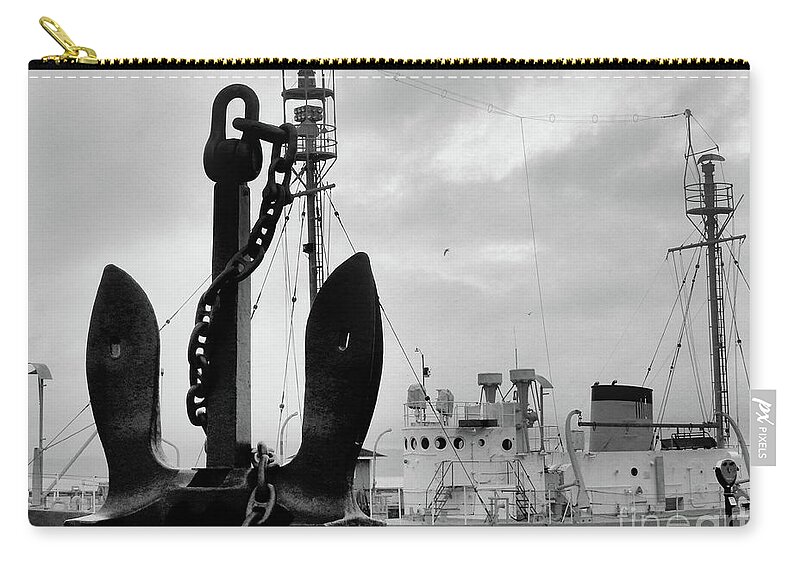 Ship Anchor Zip Pouch featuring the photograph Ship Anchor by Scott Cameron
