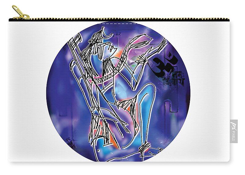 Music Zip Pouch featuring the painting Shiva playing Vina by Guruji Aruneshvar Paris Art Curator Katrin Suter