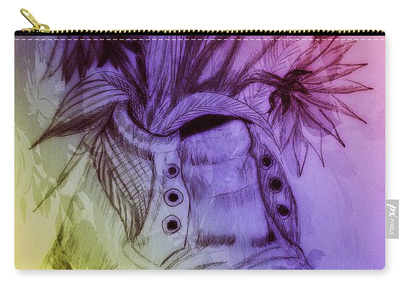 Shoe Art 1 Zip Pouch featuring the mixed media Shoe art 1 by Maria Urso