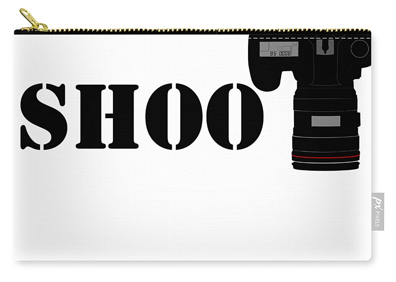 Shoot Zip Pouch featuring the digital art Shoot by Roger Lighterness
