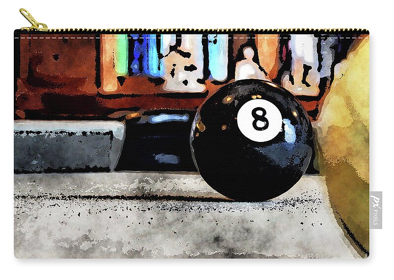 Pool Carry-all Pouch featuring the digital art Shooting For The Eight Ball by Phil Perkins