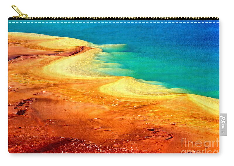 Grand Prismatic Zip Pouch featuring the photograph Shores Of Algae by Adam Jewell
