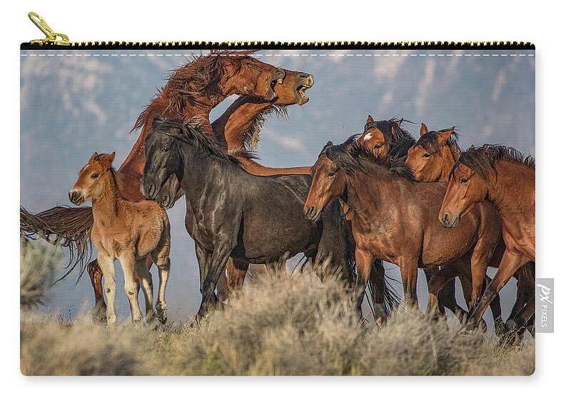  Carry-all Pouch featuring the photograph Shorty and Chase by John T Humphrey