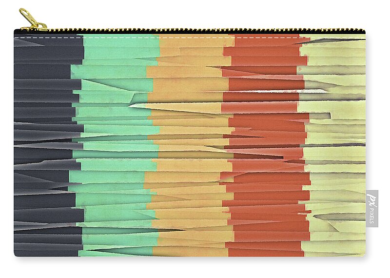 Shred Zip Pouch featuring the digital art Shreds of Color by Phil Perkins