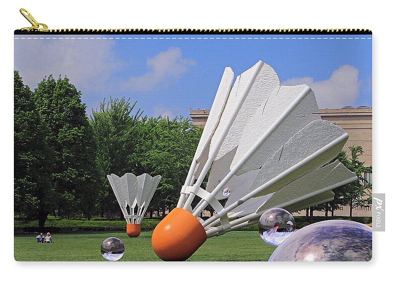 Kc Zip Pouch featuring the photograph Shuttlecock Visitors by Christopher McKenzie