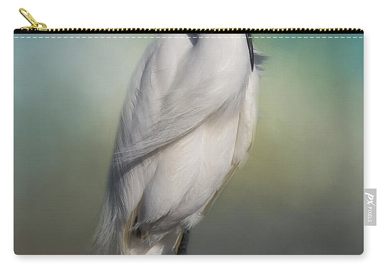 Egret Zip Pouch featuring the photograph Shy Egret by Kim Hojnacki
