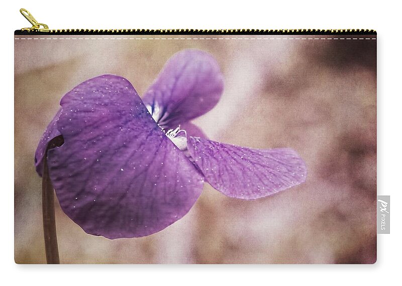 Violet Zip Pouch featuring the photograph Shy Violet by Melissa Bittinger
