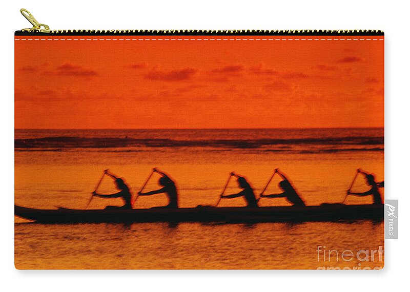 Blur Zip Pouch featuring the photograph Side View Of Paddlers by Joe Carini - Printscapes