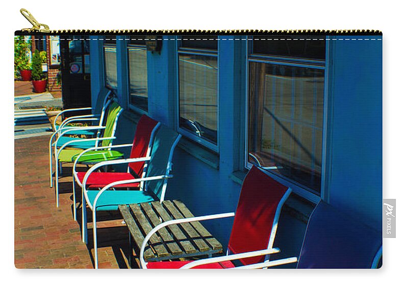 Portsmouth Zip Pouch featuring the photograph Sidewalk Cafe by Kevin Fortier