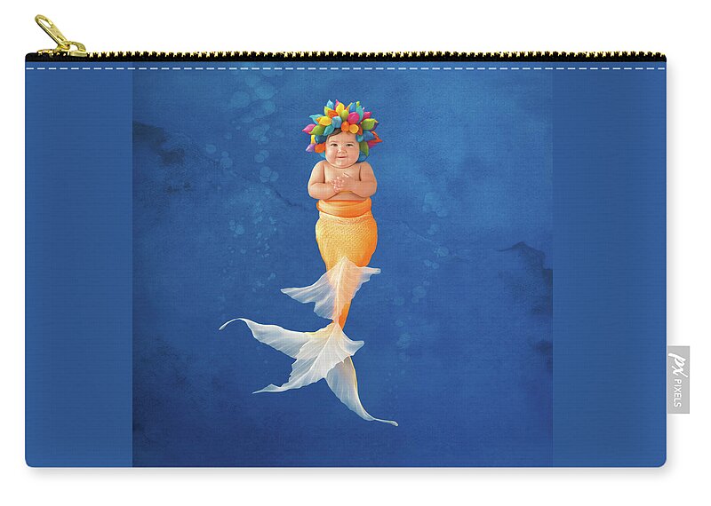 Under The Sea Carry-all Pouch featuring the photograph Sienna as a Mermaid by Anne Geddes