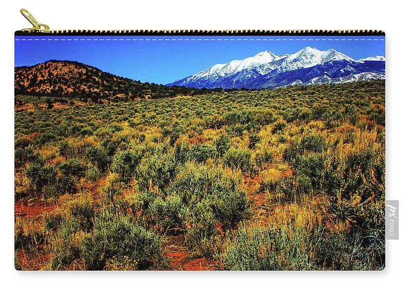 Colorado Zip Pouch featuring the photograph Sierra Blanca by Roger Passman