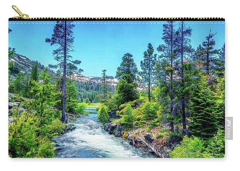 Creek Zip Pouch featuring the photograph Sierra Nevada Creek by Maria Coulson